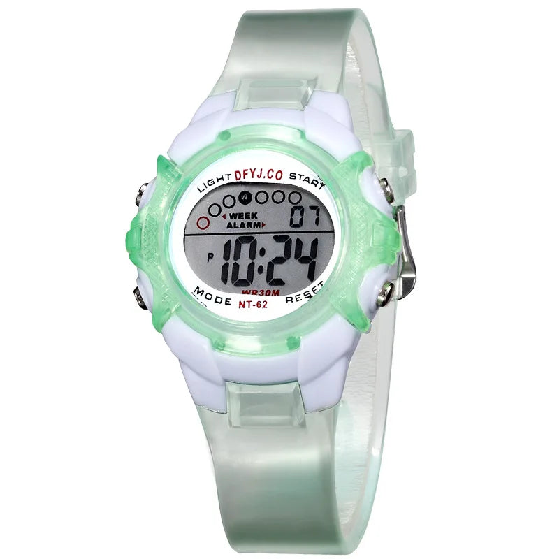 Reloj digital para niños, 7 colores LED, resistente al agua, correa de silicona deportiva, regalo para estudiantes de 3 a 10 años, niños y niñas