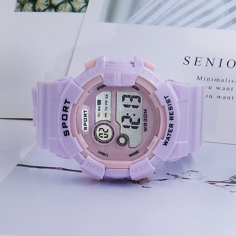 Relojes infantiles YIKAZE de moda, luminosos, resistentes al agua, con despertador, reloj electrónico inteligente para estudiantes, regalo para niños y niñas