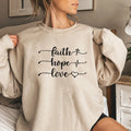 Faith Hope Love Sweatshirt Vertical Cross Religious Pullover Women Christian Bible Verse Crewneck Sweatshirts Funny Sayings Tops