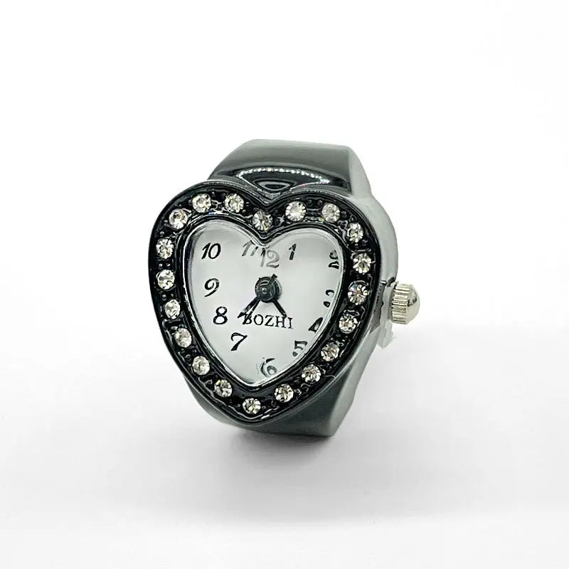 Reloj de dedo para mujer con estilo, diseño pequeño y delicado, con diamantes brillantes y moda elegante