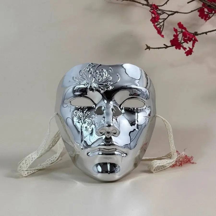Kinesisk stil handmålad Manjusaka cosplay-mask för hela ansiktet