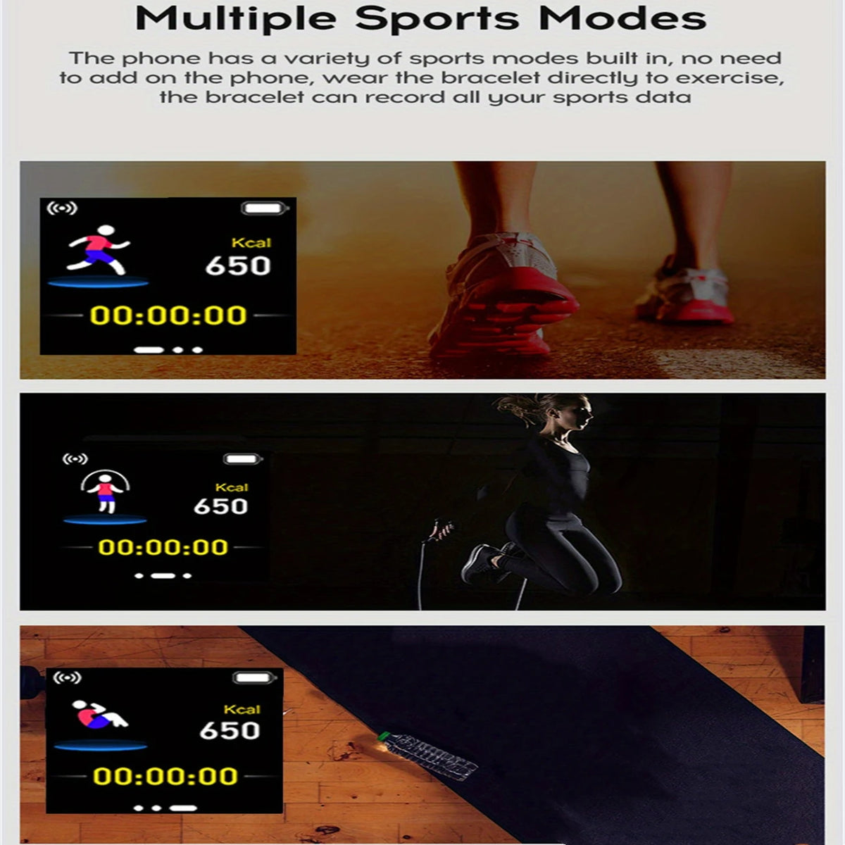 Reloj inteligente de fitness digital Y68 con control de música y alarma