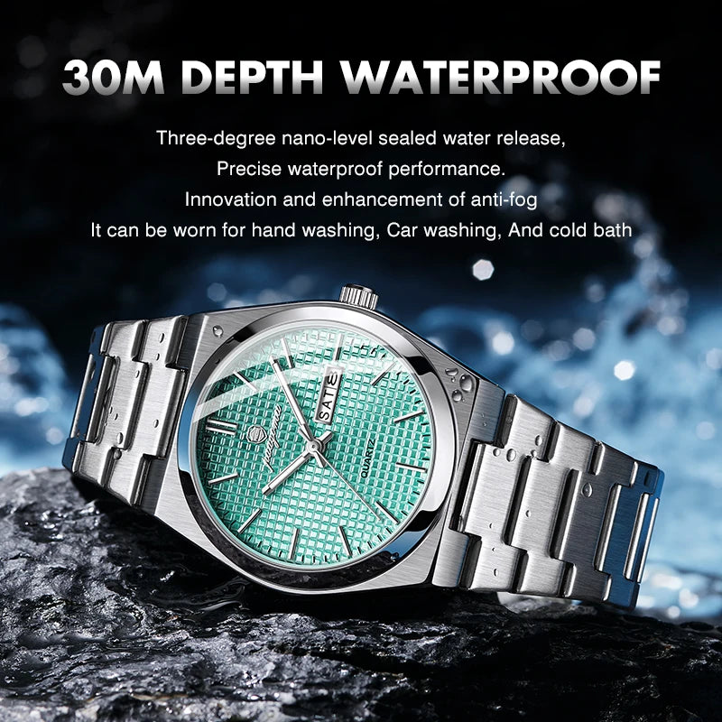 Customized Watch PAAZOMU Luxury Men Clock Fashion Luminous Waterproof Chronograph Date Watch for Man Quartz Men's Watches Reloj