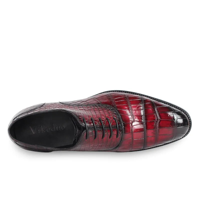 Zapatos de vestir para hombre de piel de cocodrilo - Duraderos, cómodos, transpirables y elegantes