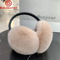 Natural 100% Rex Rabbit Fur Earmuffs Fashion Women Warm Russia Winter Real Fur Earmuffs Children Ear Cover Fur Earlap Girl