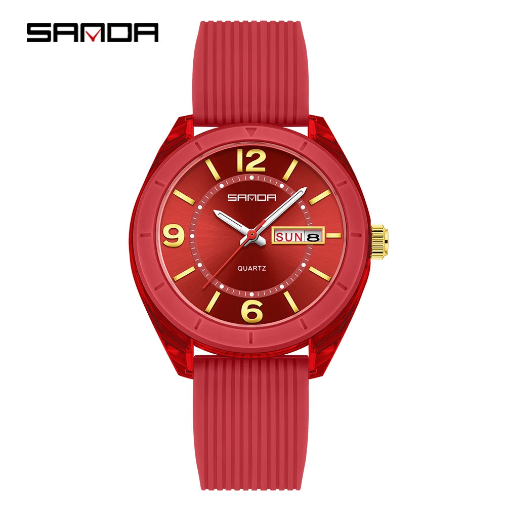 Reloj deportivo de cuarzo SANDA 6287 con luz nocturna y resistente al agua
