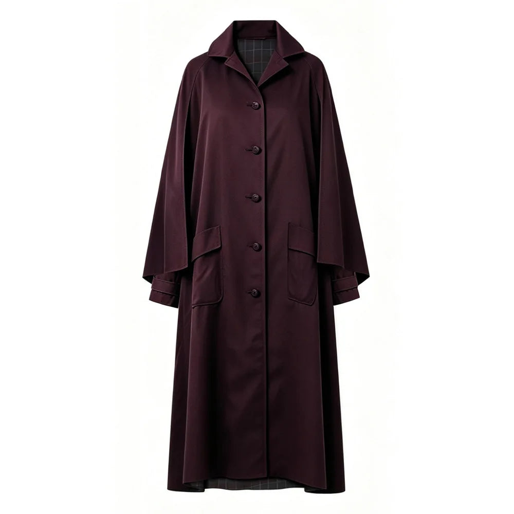 Hermione Granger Wizard Uniform Set with Purple Coat and Plaid Dress
