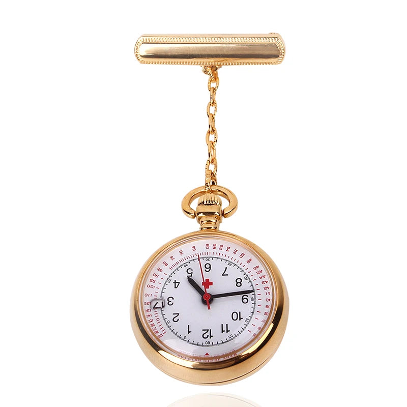 ALK Vision Nurse Fob Watch - Luxury IP Plated Golden Chain With Floral Pattern