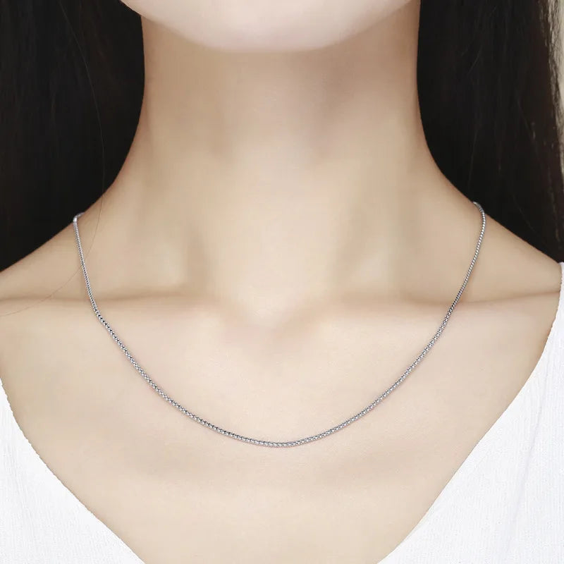 14"-26" 35-65cm 1.3mm Thin 925 Sterling Silver Corn Chain Necklace Women Choker Men Jewelry Colar Collier Collares Mujer Kolye
