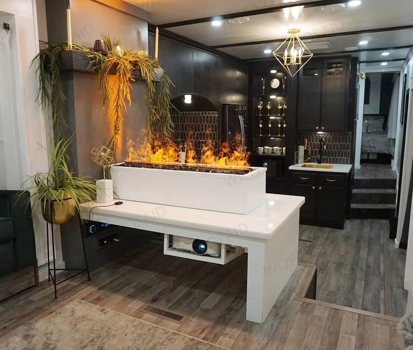 Embedded Simulated Flame Fireplaces Ultra-Thin Home TV Stand Humidifier Fake Fire Electric Fireplace Decoration for Living Room