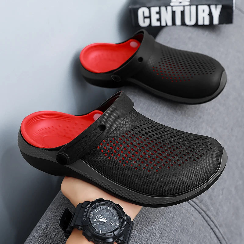 Sandalias de punta abierta antideslizantes para hombre, ideales para verano y uso al aire libre, pantuflas deportivas de playa de talla grande