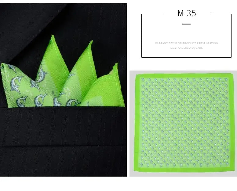 Men Silk Pocket Square British Style Suit Chest Flower Wedding Fashion Business Formal