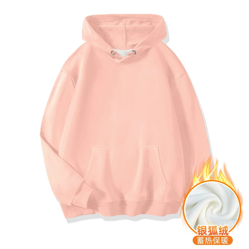 LEGIBLE Autumn Winter Oversize Hoodies Women Pulovers Hooded Thicken Warm Loose Hoodie Women Fleece Hoody Female
