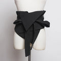 Black Cloth Asymmetrical Bow Bandage Wide Belt Personality Women New Fashion Tide All-Match Spring Autumn 2026 1A778