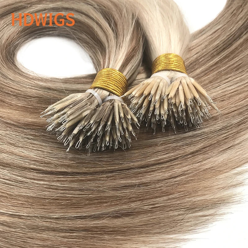 Nanoring Hair Extension Straight Real Human Hair Extensions for Women Micro Ring Link Hair Extensions Human Hair