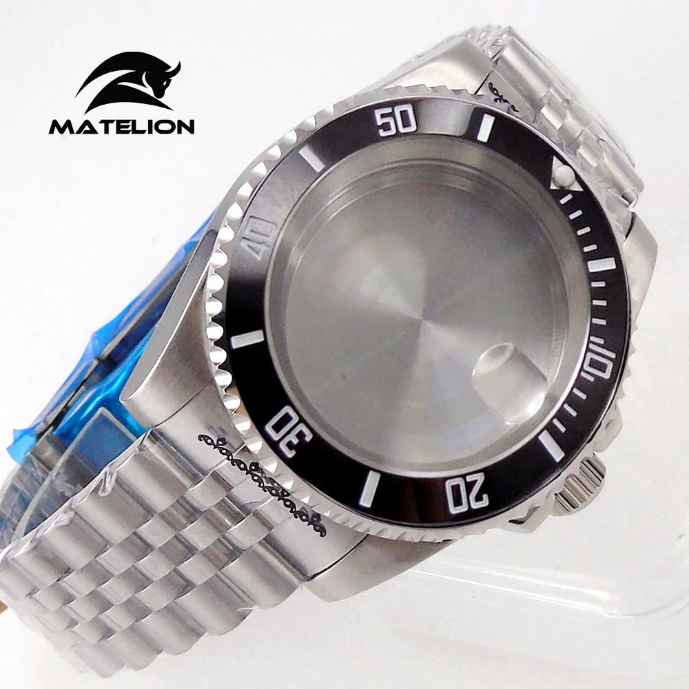 Koperta do zegarka Matelion 200M do nurkowania 40mm, pasuje do mechanizmów NH35 NH36 NH34 GMT ETA 2824 PT5000, bransoleta typu Jubilee, szkło szafirowe, zapięcie przesuwne