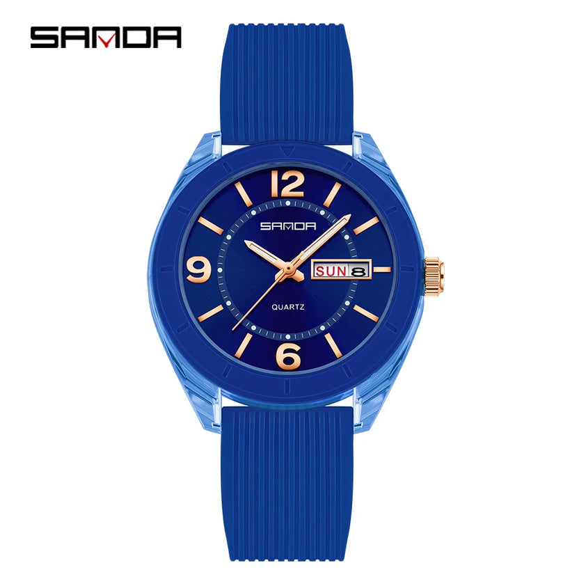 Reloj deportivo de cuarzo SANDA 6287 con luz nocturna y resistente al agua