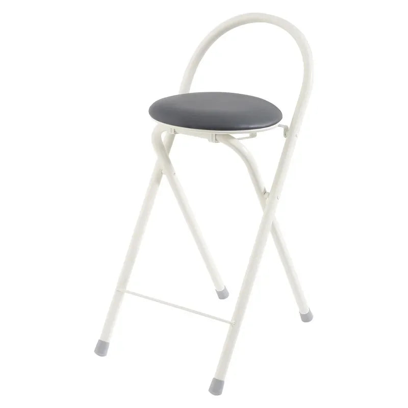 Bar High Footstool Foldable Modern Coffee Bar Counter Chair Arc Backrest Stool for Kitchen Indoor Garden Cafe Restaurant