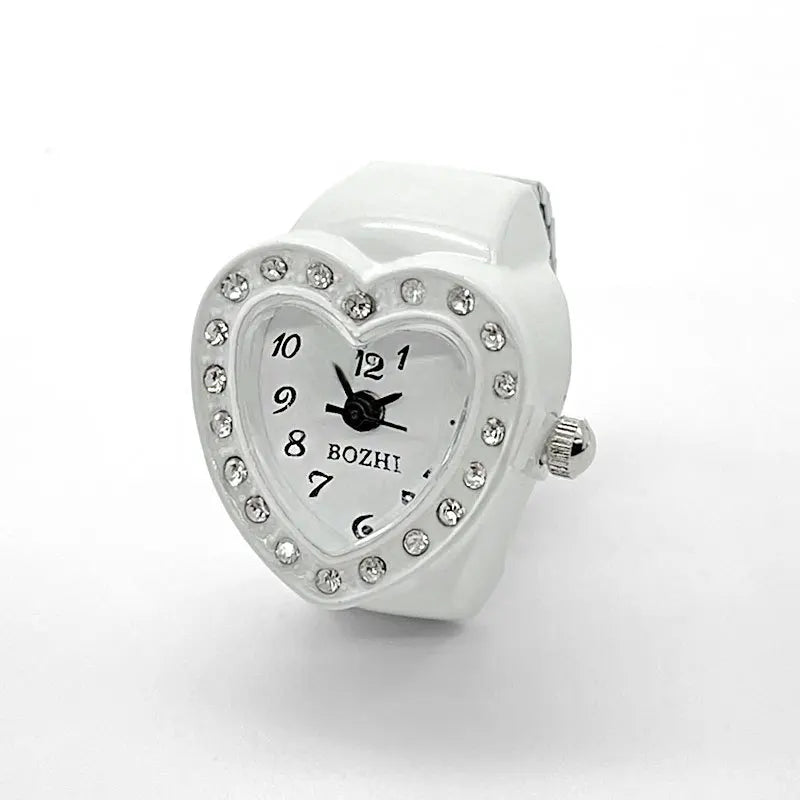 Reloj de dedo para mujer con estilo, diseño pequeño y delicado, con diamantes brillantes y moda elegante