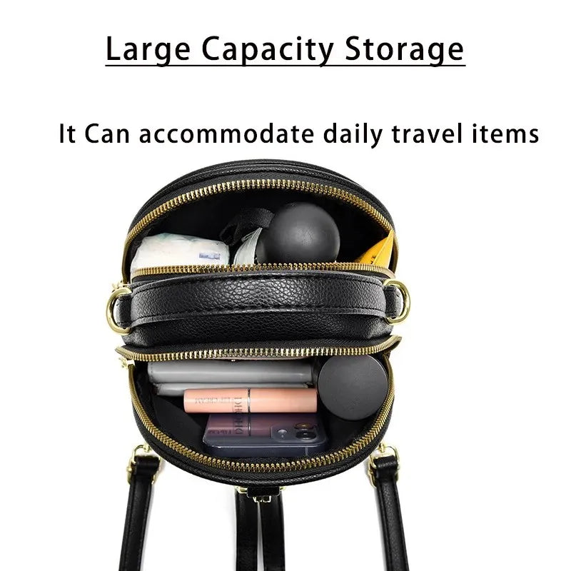 Lightweight Small PU Leather Backpack for Women 3-Way Convertible Crossbody Bag