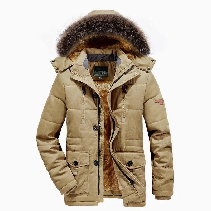 Men Down Jacket Male White Duck Down Jacket Hooded Outdoor Thick Warm Padded Snow Coat Oversized Plus Size Degree Winter Parkas