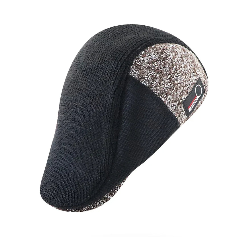 Gorro tipo boina de lana tejida TOHUIYAN para hombre, estilo retro Gatsby, gorro cálido de invierno, boina masculina, gorra de golf, gorra tipo visera, gorra plana Ivy