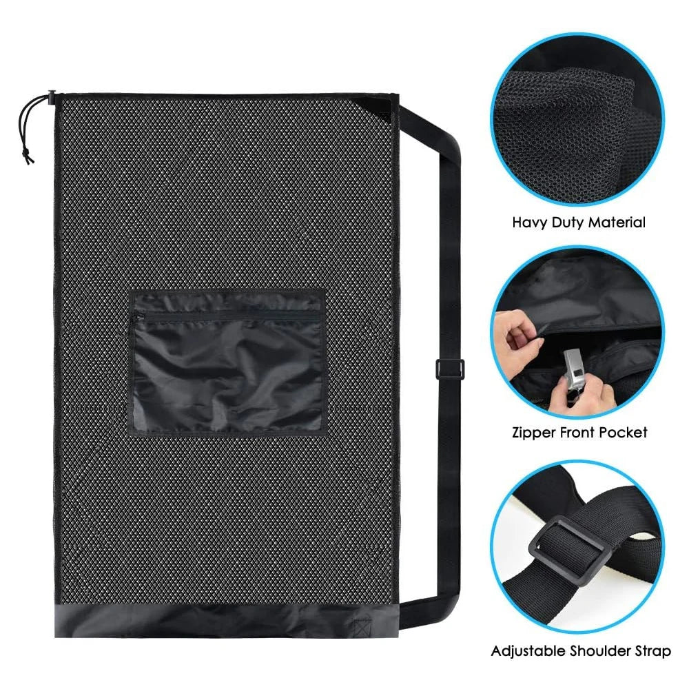 Extra Large Sports Ball Bag Mesh Soccer Ball Bag Heavy Duty Drawstring Bags Team Work Holding for Basketball,Volleyball,Baseball