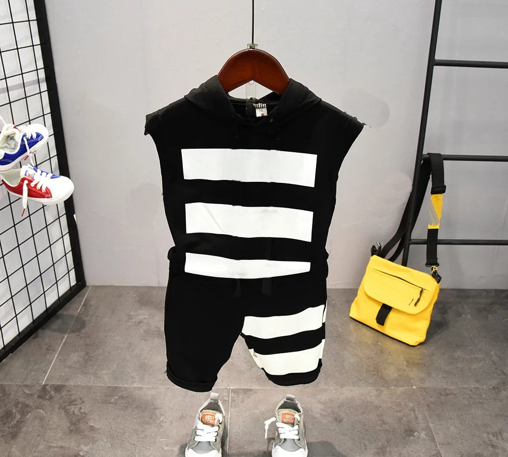 Baby Boys Clothes Sets Summer Cotton Letter Printed Child Sets 2PCS T Shirt + Shorts Pants Children Suit 2-7years