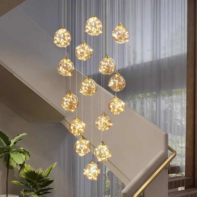 Lámpara colgante LED moderna de acrílico y hierro con control remoto