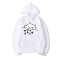 Cat Throwing Dice Hoodie Dungeon Master Tabletop RPG Gaming Hooded Sweatshrit Cute Cat Lover Pullover Retro DnD Unisex Hoodies