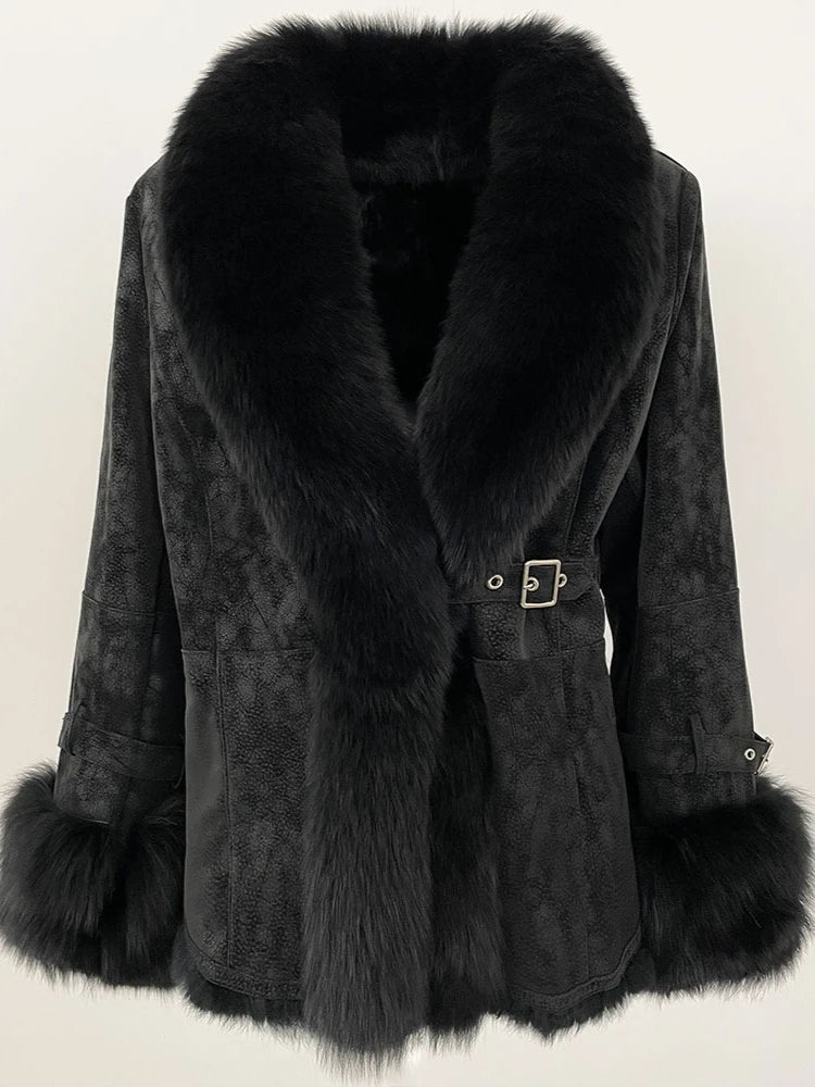 OFTBUY Winter Jacket Women New Real Raccoon