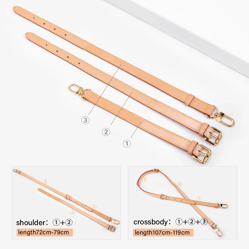 CRAZYSMITH Bag Strap for LV Speedy Shoulder Straps Genuine Leather Long Replacement Adjustable Crossbody Belts Bag Accessories