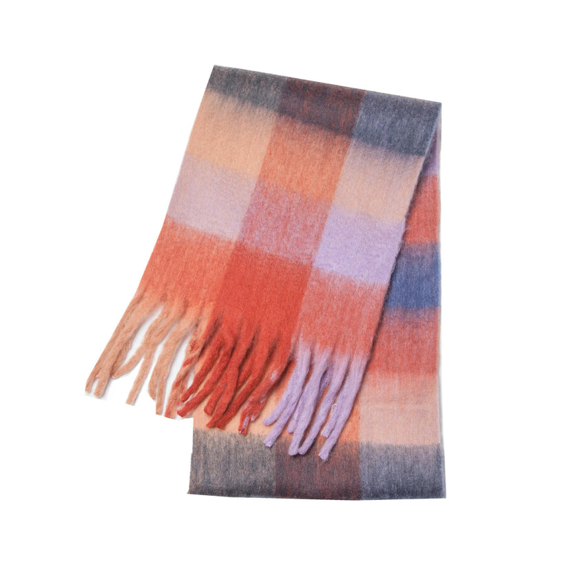 2026 Winter Thick Warm Scarf Women Cashmere Shawl and Wraps Pashmina Neckerchief Bufanda Female Rainbow Hairy Tessel Echarpe New