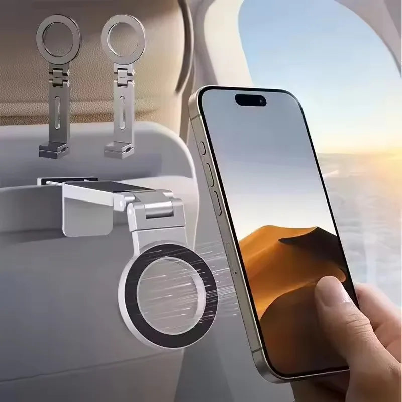 360° Rotation Magnetic Phone Holder for Airplane Tray and Desk