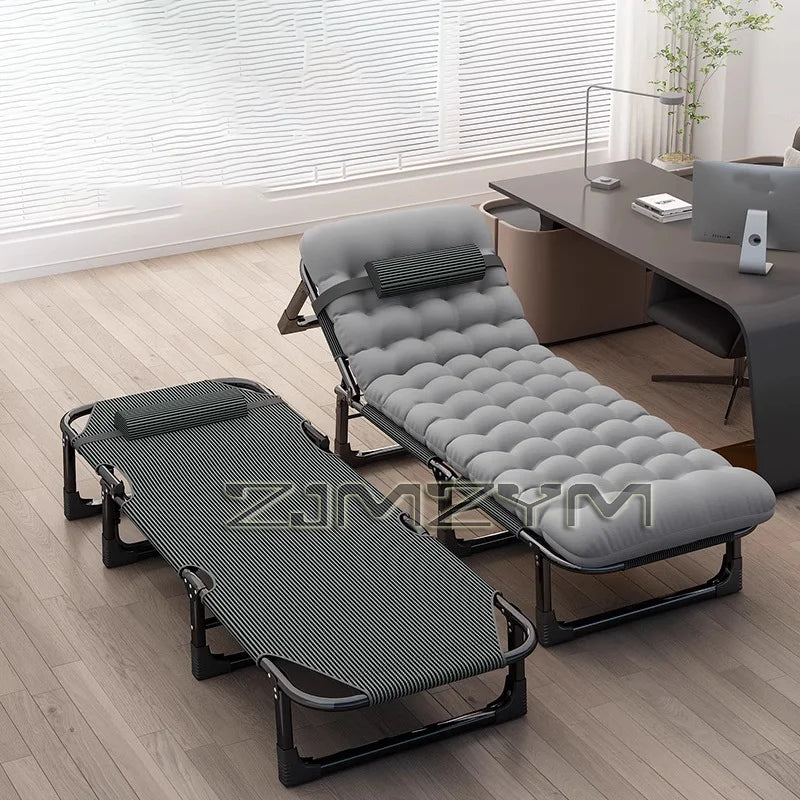 Portable Folding Recliner Single Bed with Metal Frame and Oxford Fabric