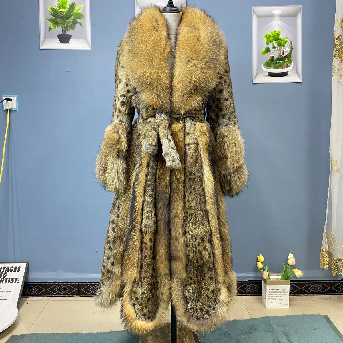 2026 Autumn Luxury Real Fox Fur Coat Long Women Genuine Rex Rabbit Fur Coat Famale Outerwear