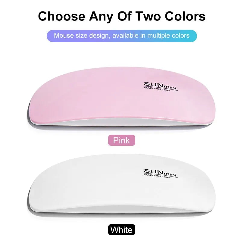 6W Mini Nail Dryer Machine Portable 6 LED UV Manicure Lamp Home Use Nail Lamp for Drying Polish Varnish With USB Cable