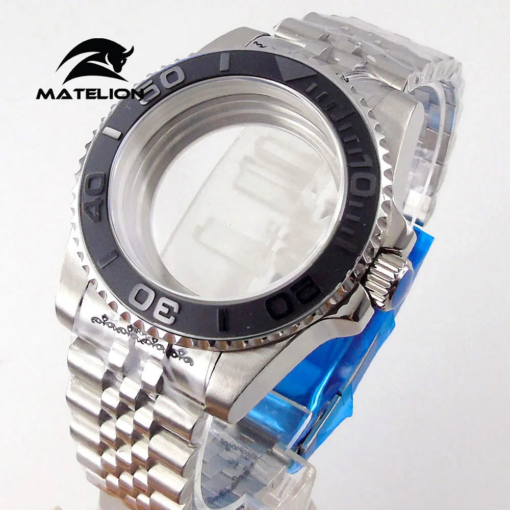 Koperta do zegarka Matelion 200M do nurkowania 40mm, pasuje do mechanizmów NH35 NH36 NH34 GMT ETA 2824 PT5000, bransoleta typu Jubilee, szkło szafirowe, zapięcie przesuwne