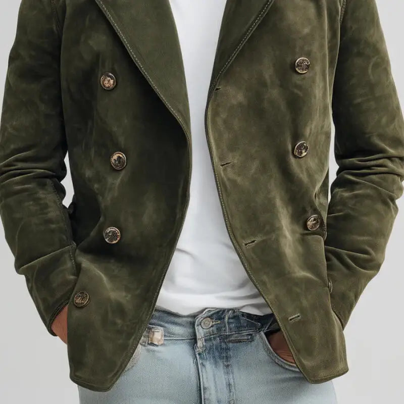 2026 Spring Autumn Fashion Vintage Jackets Men Solid Casual Turn Down Collar Retro Outwear Coats Male Daily Loose Blazer Jacket