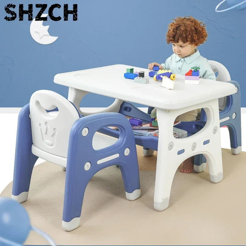 Conjunto de mesa y silla de aprendizaje para niños, escritorio pequeño de jardín de infancia, mesa de escritura para bebés, escritorio de plástico para jugar y estudiar
