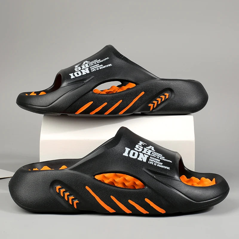 Summer Men Massage Slippers Indoor Outdoor Sandals Beach Casual Shoes Soft Sole Slides Men Flip-Flops Men's Sandals Big Size 47