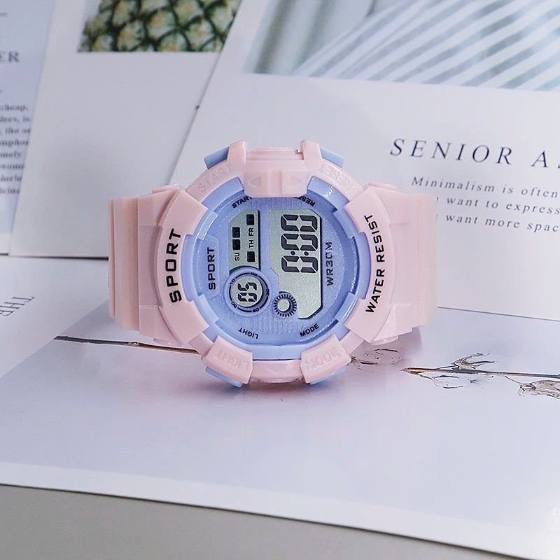 Relojes infantiles YIKAZE de moda, luminosos, resistentes al agua, con despertador, reloj electrónico inteligente para estudiantes, regalo para niños y niñas