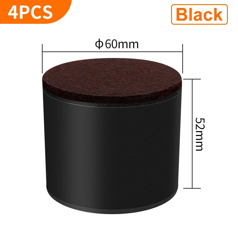 Bed Furniture Square Risers Solid Steel Bed Furniture Post Lifts Protect Floors Anti Scratch Wood and Carpet Surface Heavy Duty