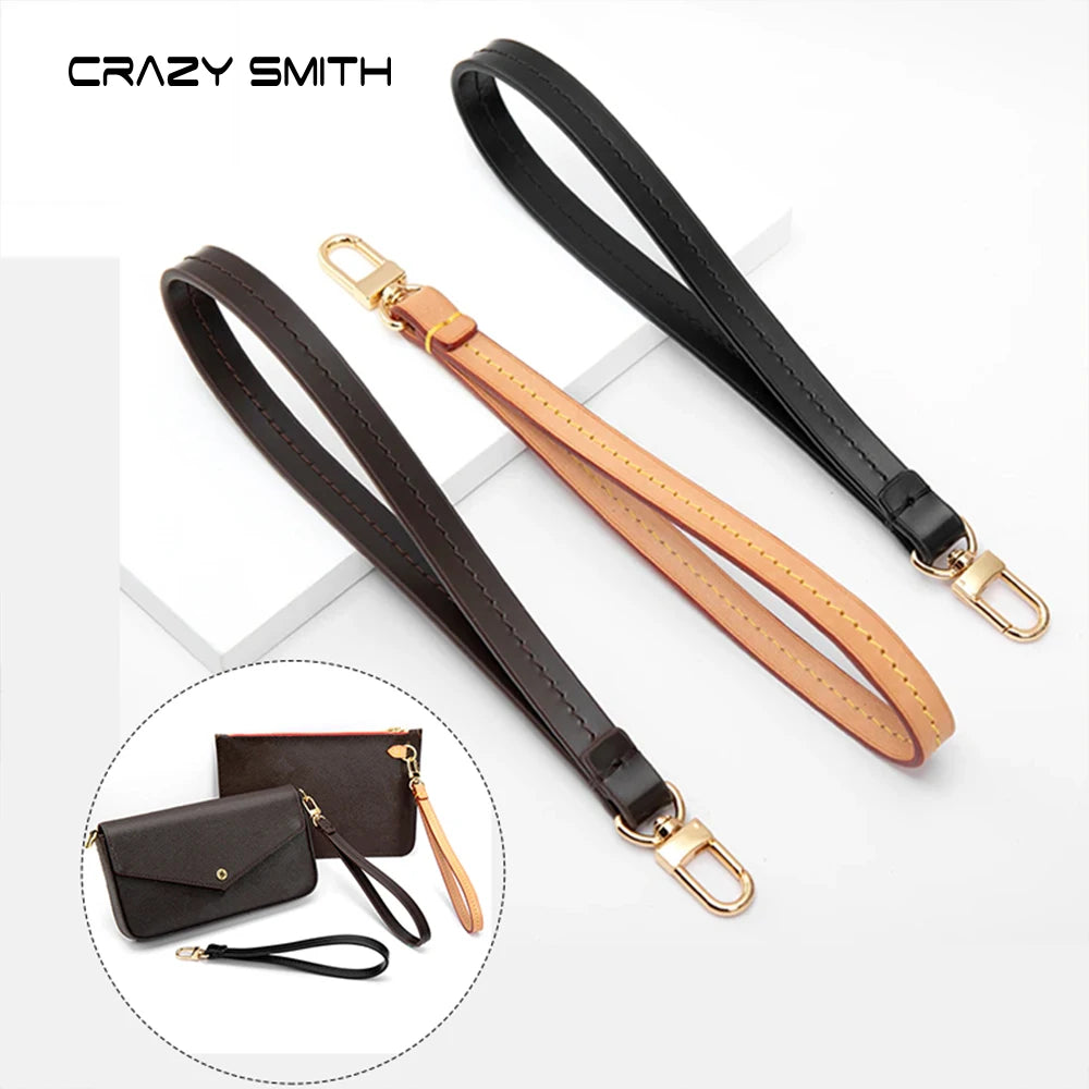 CRAZYSMITH Wrist Strap Wallet for LV POCHETTE TO-GO Handbag Handle 21cm Long Clutch Bag Straps Purse Handle Belt Bag Accessories