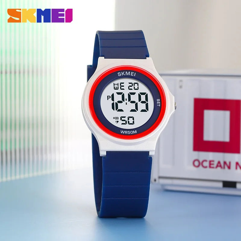 Reloj digital para niños SKMEI 2303 resistente al agua con caja de plástico a prueba de golpes