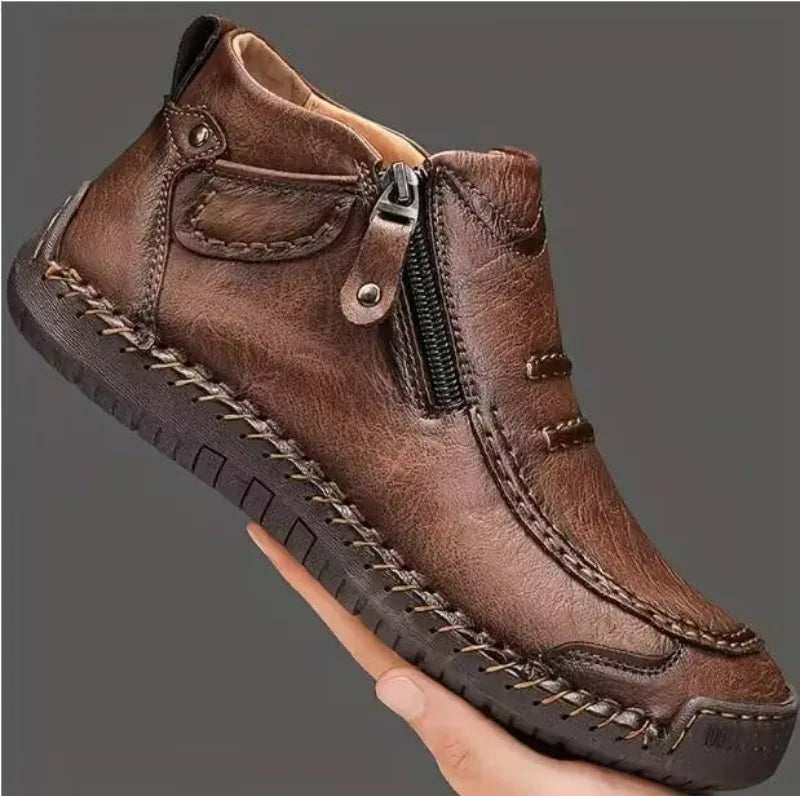 Men's Shoes Classic Handmade Leather Boots Fashion Outdoor Shoes for Men Ankle Boots Comfort Slip on Driving Shoes Men's Boots