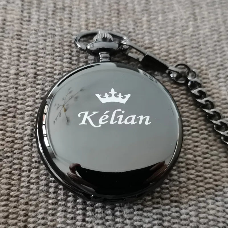 Customize Your LOGO Name Text 47MM Quartz Personalize Pocket Watch Vintage Bestman Groomsmen Wedding Gift Anniversary Presents