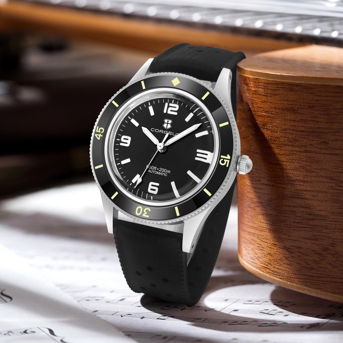 CORGEUT 50-Fathoms Dive Watch WD50F NH35 Automatic Movement 40mm Watch for Man Luminous 200m Waterproof Sapphire Vintage