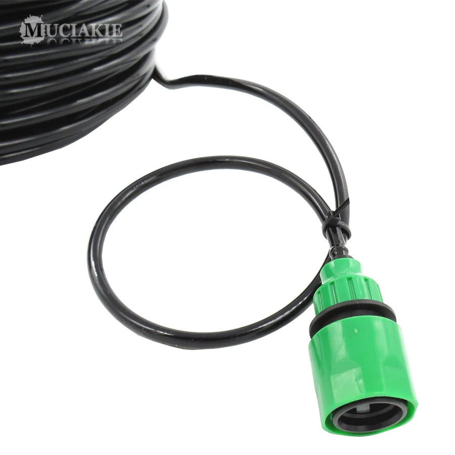 Manguera de agua para jardín de 10/20/25/40 metros, 4/7 mm, con conector rápido, tubo de riego por microgoteo y nebulización, manguera de PVC de 1/4'', nueva.
