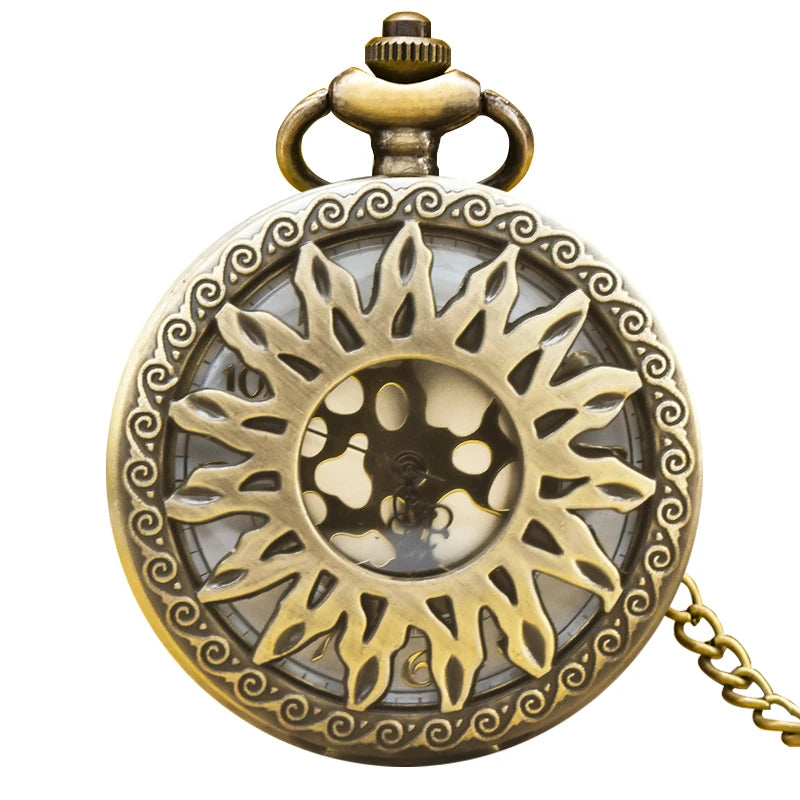 Zabytkowy mosiężny naszyjnik z ażurowym zegarkiem kieszonkowym w stylu steampunk, kwarcowy wisiorek z łańcuszkiem, prezent dla kobiet i mężczyzn